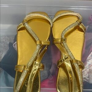 Gold Strappy Sandals